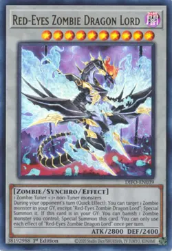 Yugioh! Red-Eyes Zombie Dragon Lord - DIFO-EN039 - Ultra Rare - 1st Edition Near - Image 1