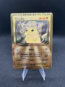 Pokemon TCG Celebrations Pikachu Gold Metal Card 58/102 25th Anniversary (LP) - Image 1