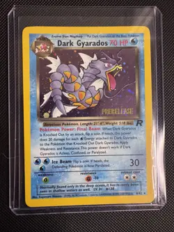 Pokemon TCG Team Rocket Dark Gyarados 8 Prerelease Holographic Rare Card - Image 1