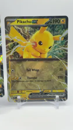 Pikachu ex 028/131 Prismatic Evolutions Double Rare Holo Pokemon Card LOT OF 2 - Image 3