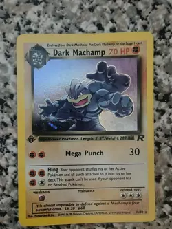 Pokemon Dark Machamp Holo Rare TCG Vintage Card 10/82 NM Condition - Image 1