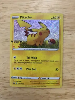 Pokemon TCG Pikachu SWSH039 Sword & Shield Black Star Holo Promo Card - Image 1