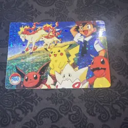 Pokemon Pocket Monsters Vintage Vending Prism Sticker Card #360 Pikachu Ash Holo - Image 1