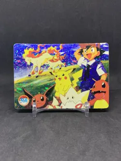 Pokemon Pocket Monsters Vintage Vending Prism Sticker Card #360 Pikachu Ash Holo - Image 1