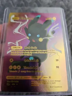 Pikachu Rainbow Foil Fan Art Vinyl Collector Display Pokemon Card - Image 5