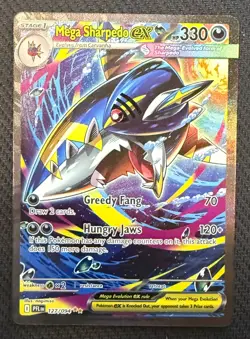 Mega Sharpedo EX 127/109 Ultra Rare Full Art Pokemon Card Near Mint - Image 1