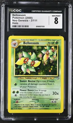 CGC 8 Bellossom 2000 Neo Genesis 3/111 Holo Pokemon Card - Image 1