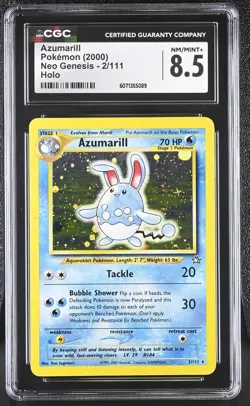 CGC 8.5 Azumarill 2000 Neo Genesis 2/111 Holo Pokemon Card - Image 1