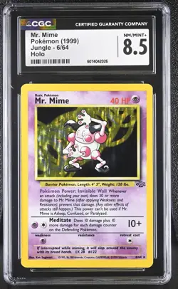 CGC 8.5 Mr. Mime 1999 Jungle 6/64 Holo Pokemon Card - Image 1