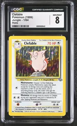CGC 8 Clefable 1999 Jungle 1/64 Holo Pokemon Card - Image 1