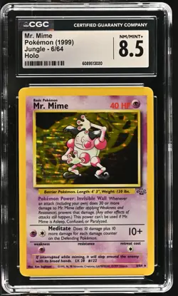 CGC 8.5 Mr. Mime 1999 Jungle 6/64 Holo Pokemon Card - Image 1