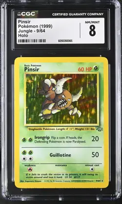 CGC 8 Pinsir 1999 Jungle 9/64 Holo Pokemon Card - Image 1
