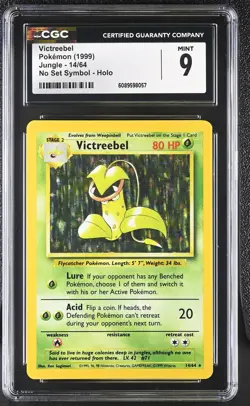 CGC 9 MINT Victreebel 1999 Jungle 14/64 No Set Symbol Holo Pokemon Card - Image 1