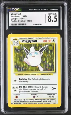 CGC 8.5 Wigglytuff 1999 Jungle 16/64 No Set Symbol Holo Pokemon Card - Image 1