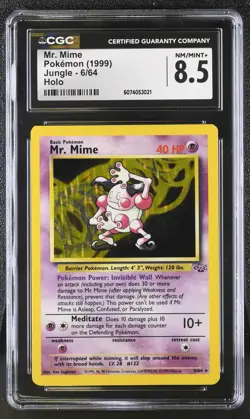 CGC 8.5 Mr. Mime 1999 Jungle 6/64 Holo Pokemon Card - Image 1