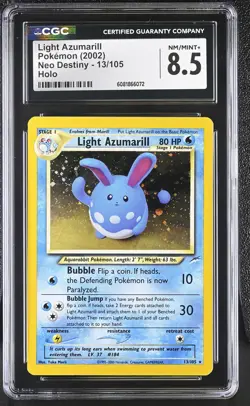 CGC 8.5 Light Azumarill 2002 Neo Destiny 13/105 Holo Pokemon Card - Image 1