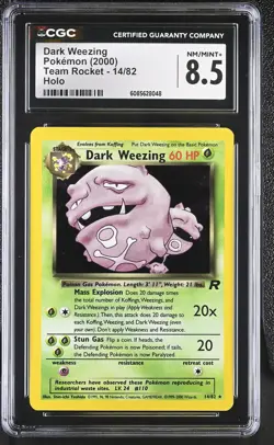 CGC 8.5 Dark Weezing 2000 Team Rocket 14/82 Holo Pokemon Card - Image 1