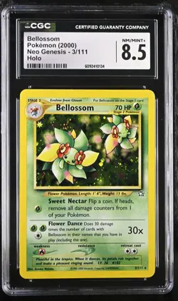 CGC 8.5 Bellossom 2000 Neo Genesis 3/111 Holo Pokemon Card - Image 1