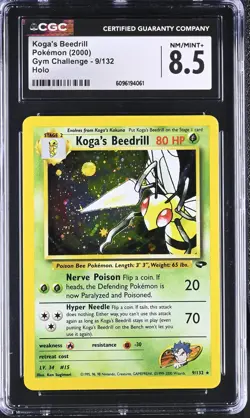 CGC 8.5 Koga's Beedrill 2000 Gym Challenge 9/132 Holo Pokemon Card - Image 1