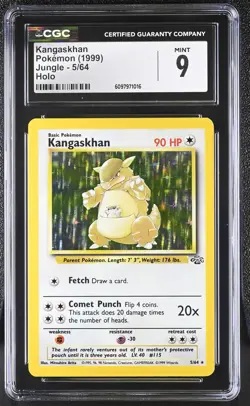 CGC 9 MINT Kangaskhan 1999 Jungle 5/64 Holo Pokemon Card - Image 1