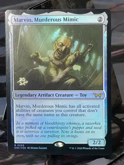 MTG Marvin, Murderous Mimic RARE FOIL PROMO Duskmourn 0253 NM/Mint - Image 1