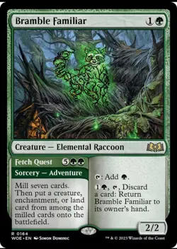 X 1 Bramble Familiar NM Fetch Quest Wilds of Eldraine 164 MTG Magic - Image 1