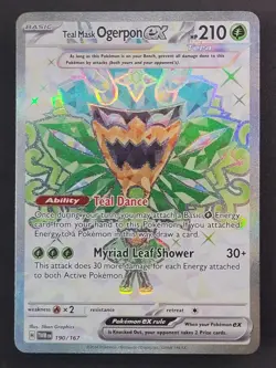 Teal Mask Ogerpon ex 190 NM Ultra Rare Twilight Masquerade Pokemon TCG - Image 1