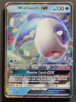Wishiwashi GX #63 Ultra Rare Cosmic Eclipse Pokemon TCG - Image 1
