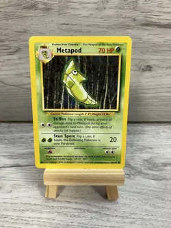Pokemon Cards Metapod 54/102 UNLIMITED Base Set WOTC Common MP - Image 1