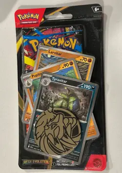Pokemon Mega Evolution Premium Checklane Blister Pokemon Booster Pack Tyranitar - Image 1