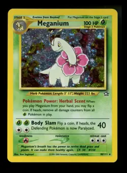 Meganium 10/111 Neo Genesis 2000 Holo Rare WOTC Pokemon Card TCG - Image 1