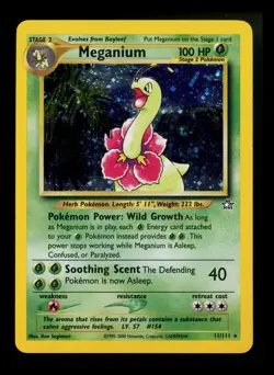 Meganium 11/111 Neo Genesis 2000 Holo Rare WOTC Pokemon Card TCG - Image 1