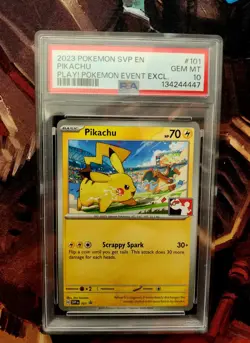 2023 POKEMON SVP EN-SV BLACK STAR PROMO #101 PIKACHU PSA 10 - Image 1