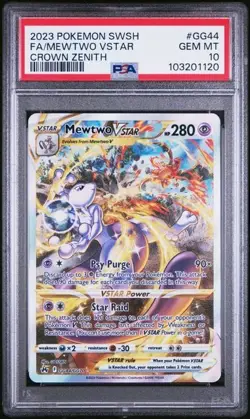 PSA 10 GEM MINT Mewtwo VSTAR GG44 / GG70 Crown Zenith Galarian Gallery Pokemon - Image 1