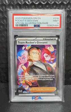 2025 Pokemon Destined Rivals Rockets Giovanni Special Illustration Rare PSA 9 - Image 1