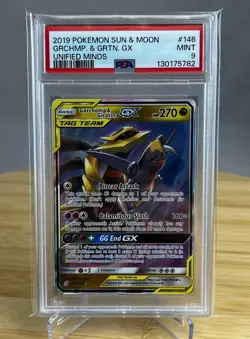 Garchomp & Giratina GX 146/236 PSA 9 Unified Minds Tag Team MINT Pokemon - Image 1