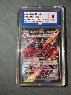 Pokemon Charizard Ex Black Star Promo 074 Grade 8 AEY Scarlet And Violet - Image 1