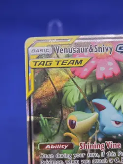 Pokemon Sun & Moon SM Venusaur & Snivy GX Tag Team SM229 Black Star Promo DMG - Image 3