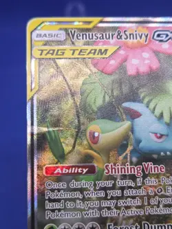Pokemon Sun & Moon SM Venusaur & Snivy GX Tag Team SM229 Black Star Promo DMG - Image 4