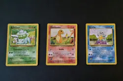 Trio Starter Charmander Bulbasaur Squirtle SET Base Pokemon TCG Near MINT - Image 1