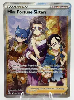Miss Fortune Sisters 194/196 Lost Origin Full Art Ultra Rare Pokemon TCG - NM - Image 1