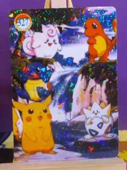 POKEMON POCKET MONSTERS VENDING PRISM STICKER 327 PIKACHU SQUIRTLE CHARMANDER - Image 1
