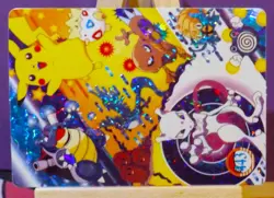 POKEMON POCKET MONSTERS VENDING PRISM STICKER 443 PIKACHU MEWTWO BLASTOISE - Image 2