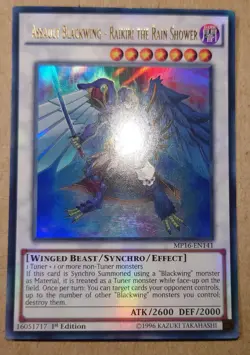 Assault Blackwing - Raikiri The Rain Shower MP16-EN141 Ultra 1st YuGiOh Card - Image 1