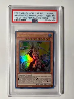PSA 10 YuGiOh Armed Dragon Thunder LV10 MP22-EN001 1st Edition Ultra Rare - Image 1