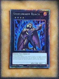 Yugioh Steelswarm Roach RA04-EN151 Platinum Secret Rare 1st Ed NM - Image 1