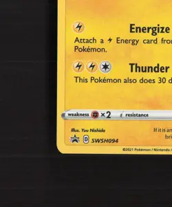 Jolteon SWSH094 Sword & Shield Black Star Promo Holo Pokemon Card LP - Image 5