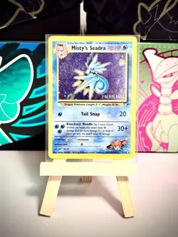 Prerelease Misty's Seadra 9/132 Gym Heroes Holo Rare Vintage Pokemon Card - NM - Image 1