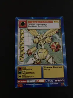 Rapidmon Bo-117 Movie Promo Digimon Card Deutsch Mo- 1999 Vintage TCG Bandai - Image 1