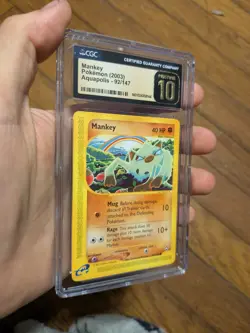 (POP 7) CGC 10 PRISTINE 2003 Aquapolis 92/147 Mankey Pokemon Card - Image 2